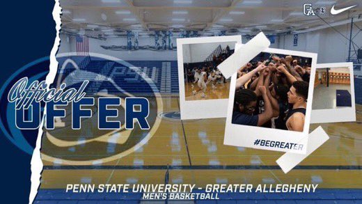 After a great talk with @PennStateCoachF I’m very blessed to receive my first offer from Penn state greater Allegheny