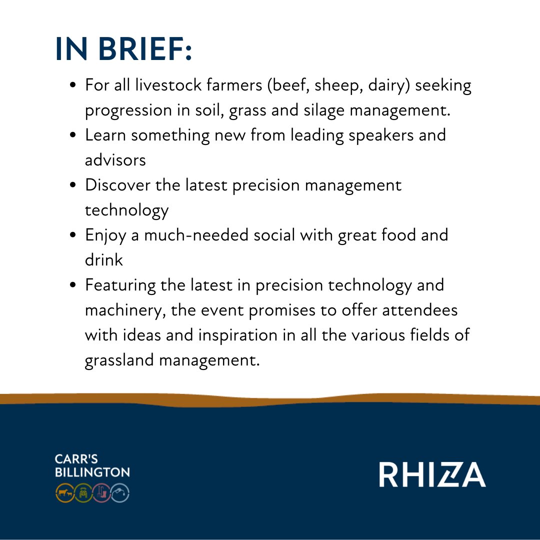 Interested in soil, grass and silage? Here's the lowdown on our special event that we're hosting next week at Studdah Farm, on 14 June. 🌱🐑🐄  There's still time to sign up for one of our sessions here: ow.ly/kMs550Jvnwl