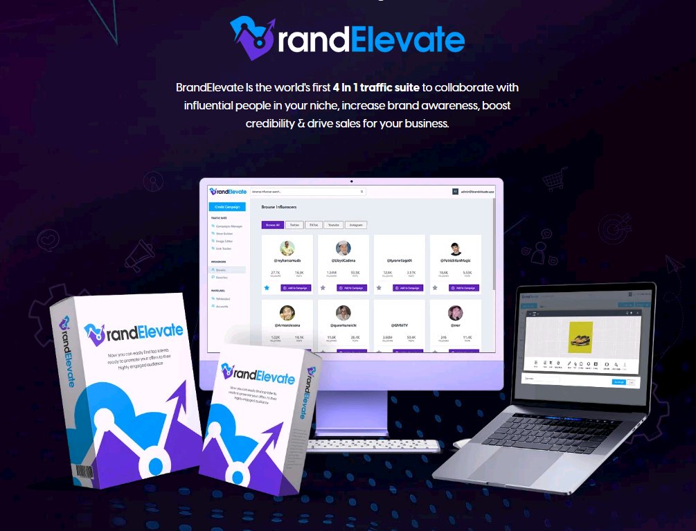 BrandElevate 
Need Some Fast Targeted Traffic? Try This…
World's First 4 In 1 Traffic Suite To Connect With Influential
People, Build Authority, Grow Your List, Boost Revenue & Drive Targeted Traffic To Any Offer Almost On
No Complicated Setup | 
jvz2.com/c/2430313/3818…