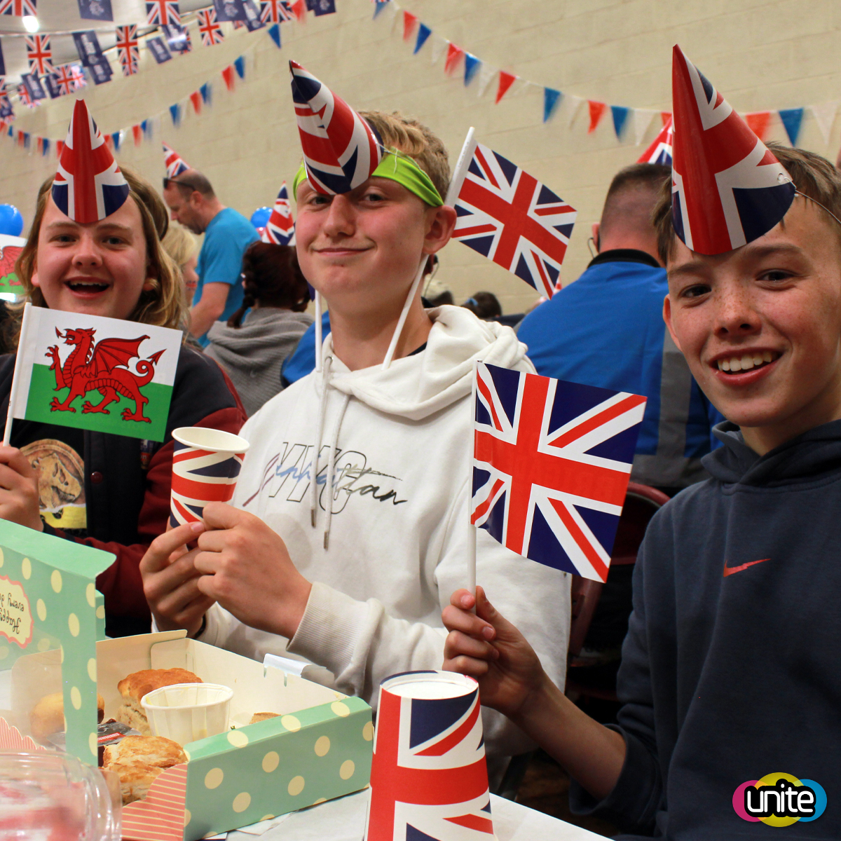 unitebb's tweet photo. We've had a fantastic afternoon with our Platinum Jubilee Party 🇬🇧 including lunch, human table football, sumo suits, climbing wall, ultimate frisbee and some great performances on our Unite Introducing stage! #unitebb #boysbrigade #platinumjubilee https://t.co/m94ZMwo96g