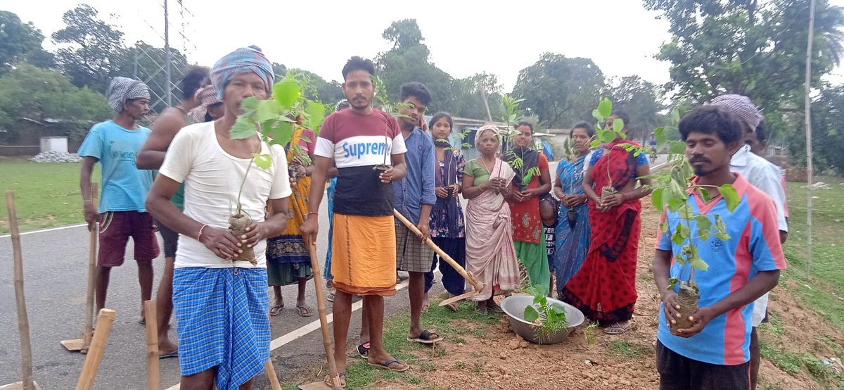 imNKumaar's tweet photo. #PlantationDrive was conducted by community contribution and planted 70 forestry sampling under #SuPoshan projet at karra, Khunti on the occasion of #WorldEnvironmentDay 
#Onlyoneearth @IGSSS @UNEP @BasabBhattacha2 @prdjharkhand @arvindparatap https://t.co/nO5Oga2E2z