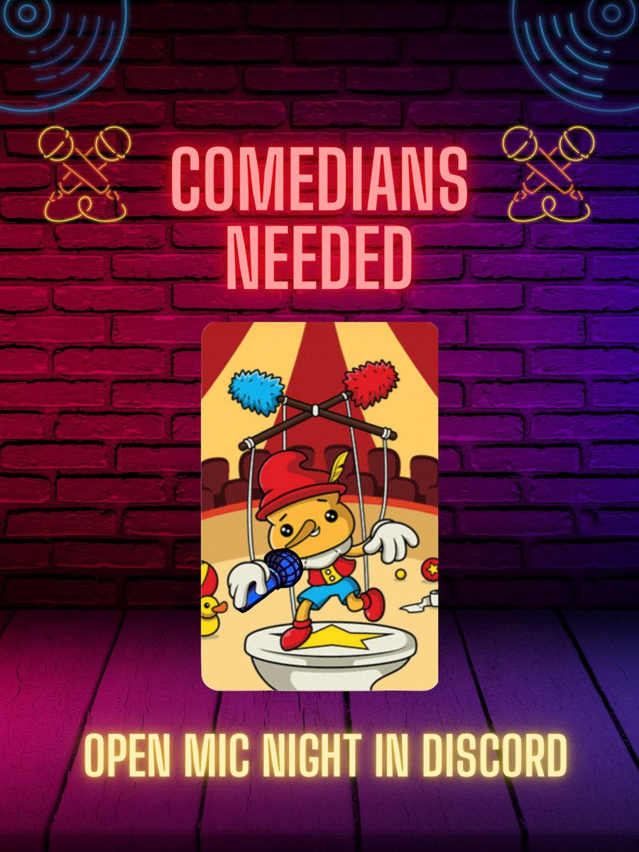 Friend’s say you should try #openmic night ? But too shy? Try out your skills in discord. At Wicked Games’s we are all about jokes and games. Come check it out! discord.gg/F5vR6RA3Xs
