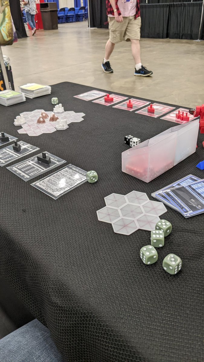 BeyondBoardGame's tweet image. Day two coming at you! Come hang at booth 836 and play a couple rounds of MECH with us!