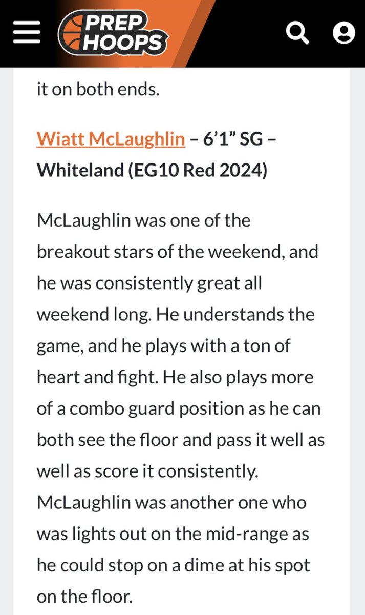 More people taking notice of our guy <a href="/MclaughlinWiatt/">Wiatt McLaughlin</a>! 👀

<a href="/PrepHoopsIN/">Prep Hoops Indiana</a> @HSIndianaBball <a href="/BRamseyKSR/">Brandon Ramsey</a>