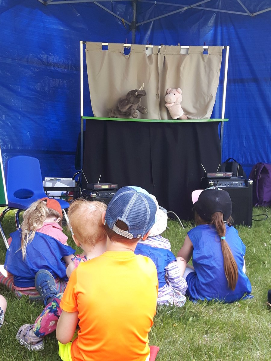 We're set up and ready for day two of the <a href="/FSCA1/">Family Services of Central Alberta</a> Children's Festival! Come see our puppet shows from 10-4 today!!