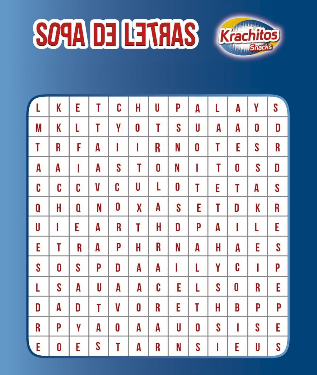 0800Cj's tweet photo. El que encuentra todas las palabras, se gana unas. Pa pa pa pa papitas 😎 #Krachitos https://t.co/jhKr2uqrTS