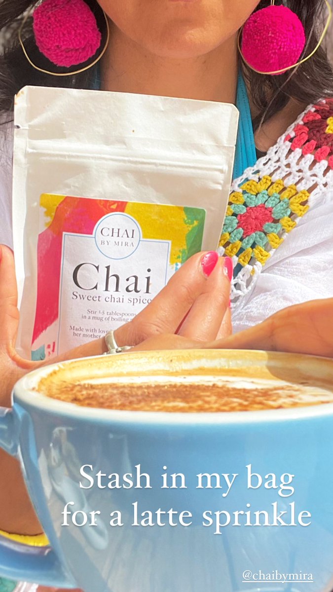 Always carry one of these to sprinkle and drizzle on my chai, lattes, porridges and more 💥 💫 🌟 #chai #chaibymira #spices