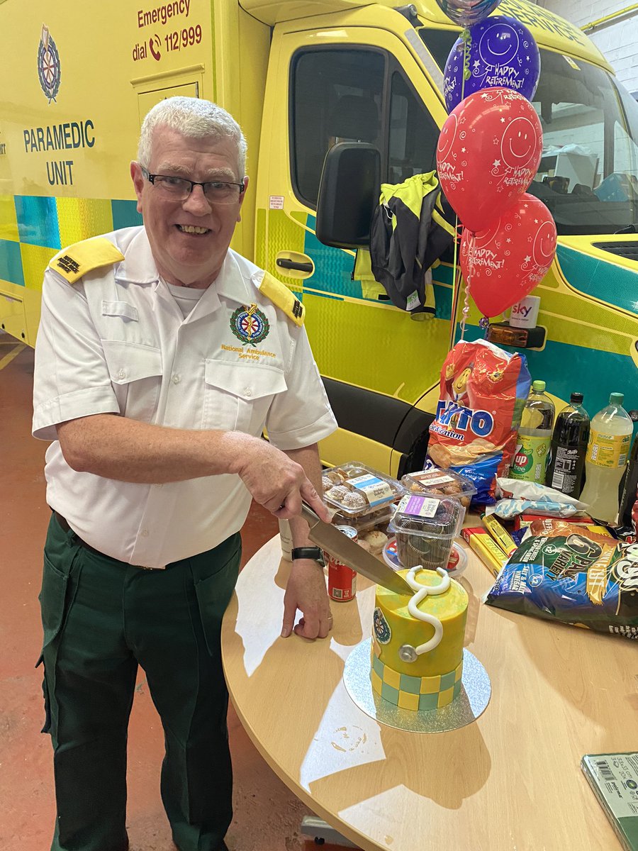 TallaghtAmbo's tweet photo. Christy Lynch AP, @AmbulanceNAS
Started EHB 1987, in @TallaghtAmbo since 2006
Christy has treated &amp; helped so many people over his career, retired yesterday.
We wish him a happy retirement. His family, station colleagues and many friends turned him to wish him well https://t.co/aHR5felMwx