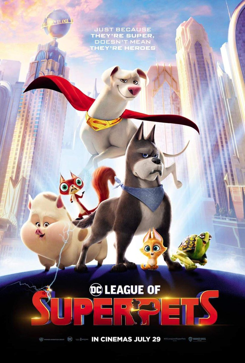 Updates4Cinema's tweet photo. New Super Pet League promotional poster. Releases July 29, 2022 only in theaters.
#DCLeagueOfSuperPets #DC #Krypto
#MasterWayne https://t.co/164L0dzZWK
