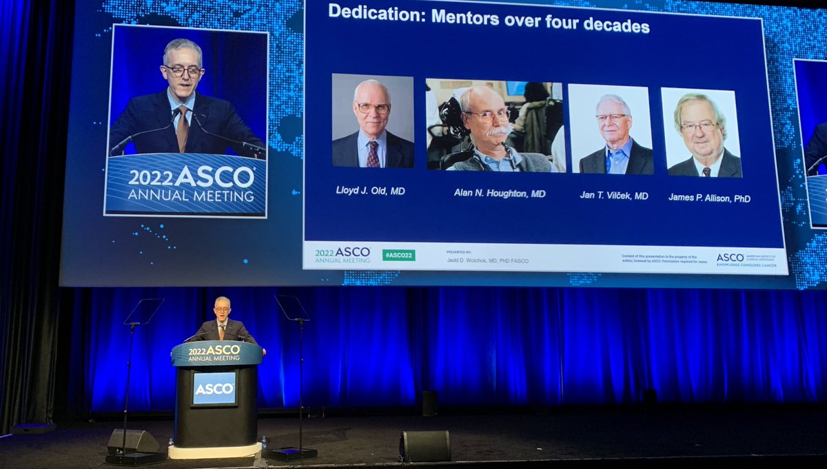 👏 RT and congratulate Dr. Jedd Wolchok (<a href="/wolchokj/">Jedd Wolchok</a>) who is the  #ASCO22 David A. Karnofsky Memorial Award and Lecture recipient for his outstanding contributions to the field of cancer #immunotherapy.  mskcc.org/news-releases/…

<a href="/ASCO/">ASCO</a>