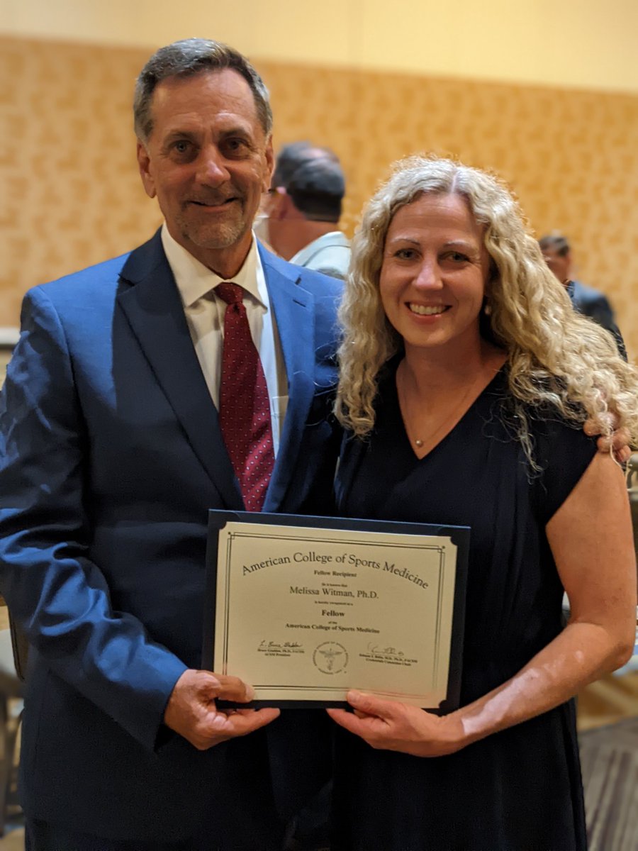 MelissaWitman's tweet photo. Thanks for the photo op @Kenney13Larry Honored to be an ACSM Fellow. Makeup from 2020! #ACSM22 https://t.co/PIe8x0Dyob