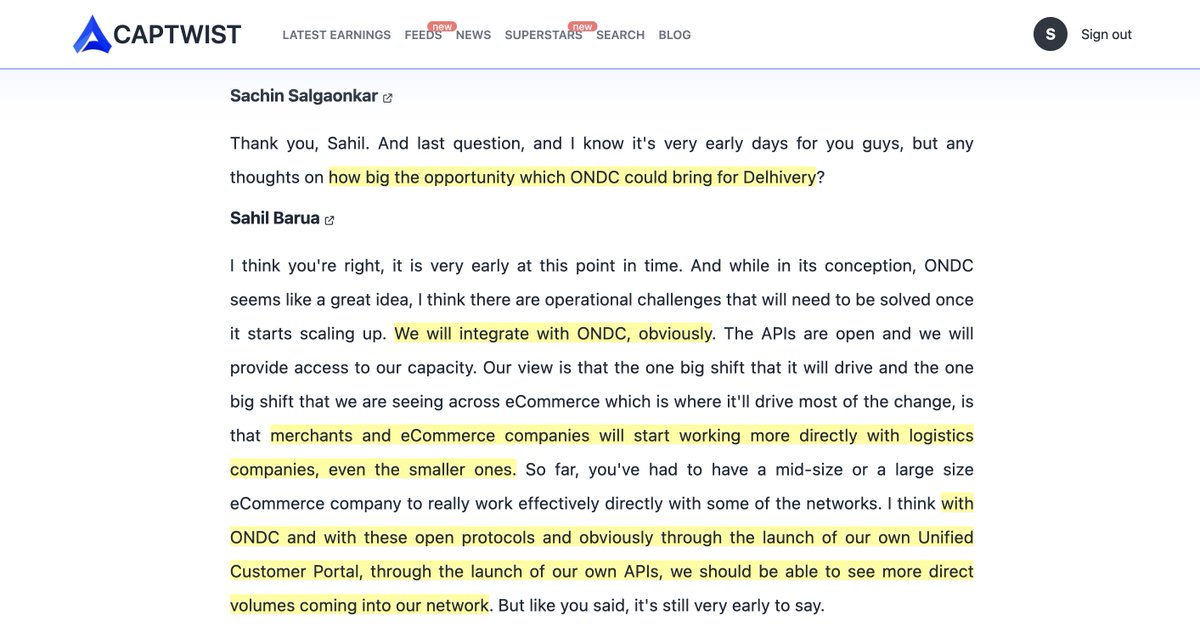 captwist_in's tweet photo. Delhivery's view about ONDC:

🔹It will integrate with ONDC.

🔹With ONDC, merchants and eCommerce companies will start working more directly with logistic companies, even with smaller ones.

@ONDC_Official @delhivery  

#ecommerce #DigitalTransformation #India https://t.co/raAwLZU6kP