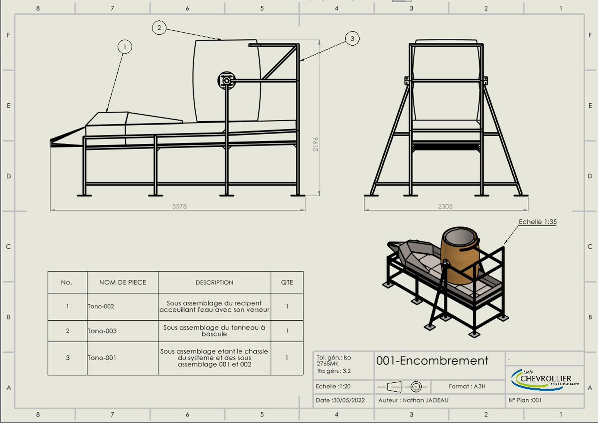 NathanJadeau's tweet photo. Mon projet de 2ème année BTS CPI :
Au profit de l'association B.A.S.E. et un Système de récupération et alimentation en eau des jardins sur le toit de la Base sous marine de @VilleStNazaire
Voici des photos du travail que j'ai pu faire.
#travail #collaboration #BTSCPI #solidworks https://t.co/tDyA3WZFNR