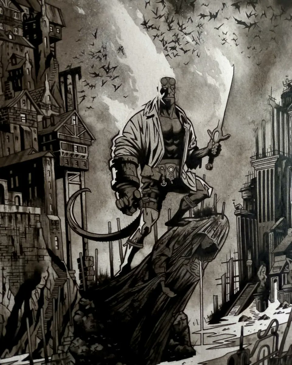 dannyearls16's tweet photo. Hellboy in Hell finished!π₯
All done in ink, wash, acrylic and pastel!
@DarkHorseComics
#hellboy #hellboyinhell #mikemignola #darkhorsecomics #comic #comicbook https://t.co/LBII9NYSmM