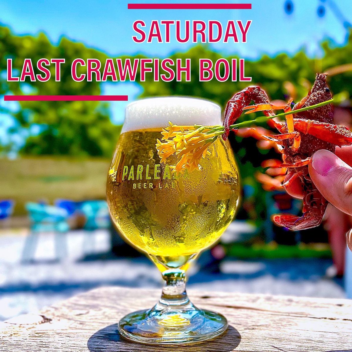 Last Boil of the Season.
Crawfish and Chargrilled Oysters.
Saturday.