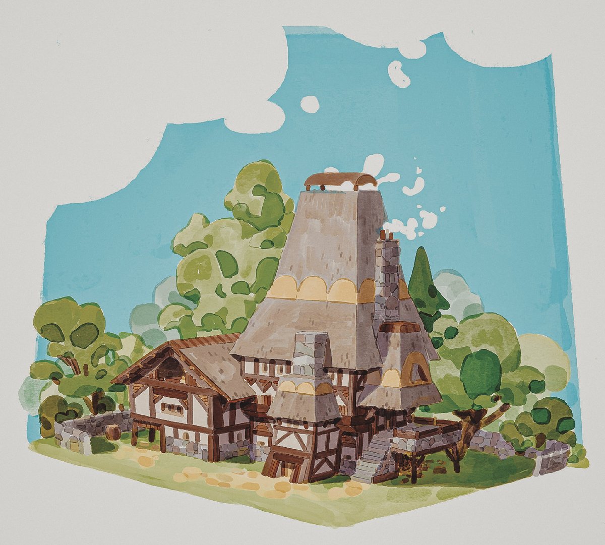 「a lil house i  made a while ago 」|AlexandreDiboineのイラスト