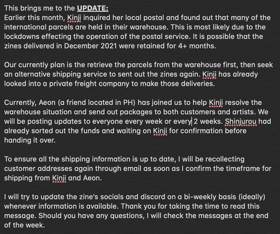 chaldeaboutique's tweet photo. An apology and update https://t.co/JYlCl9jERR