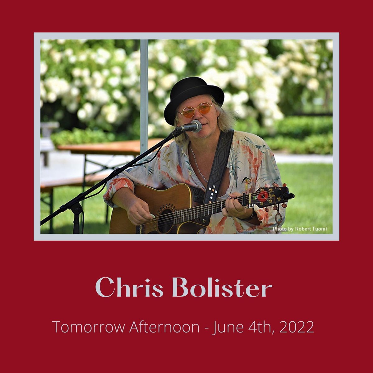 SATURDAY AFTERNOON - join us! 

Chris Bolister entertaining us. 

#YQG