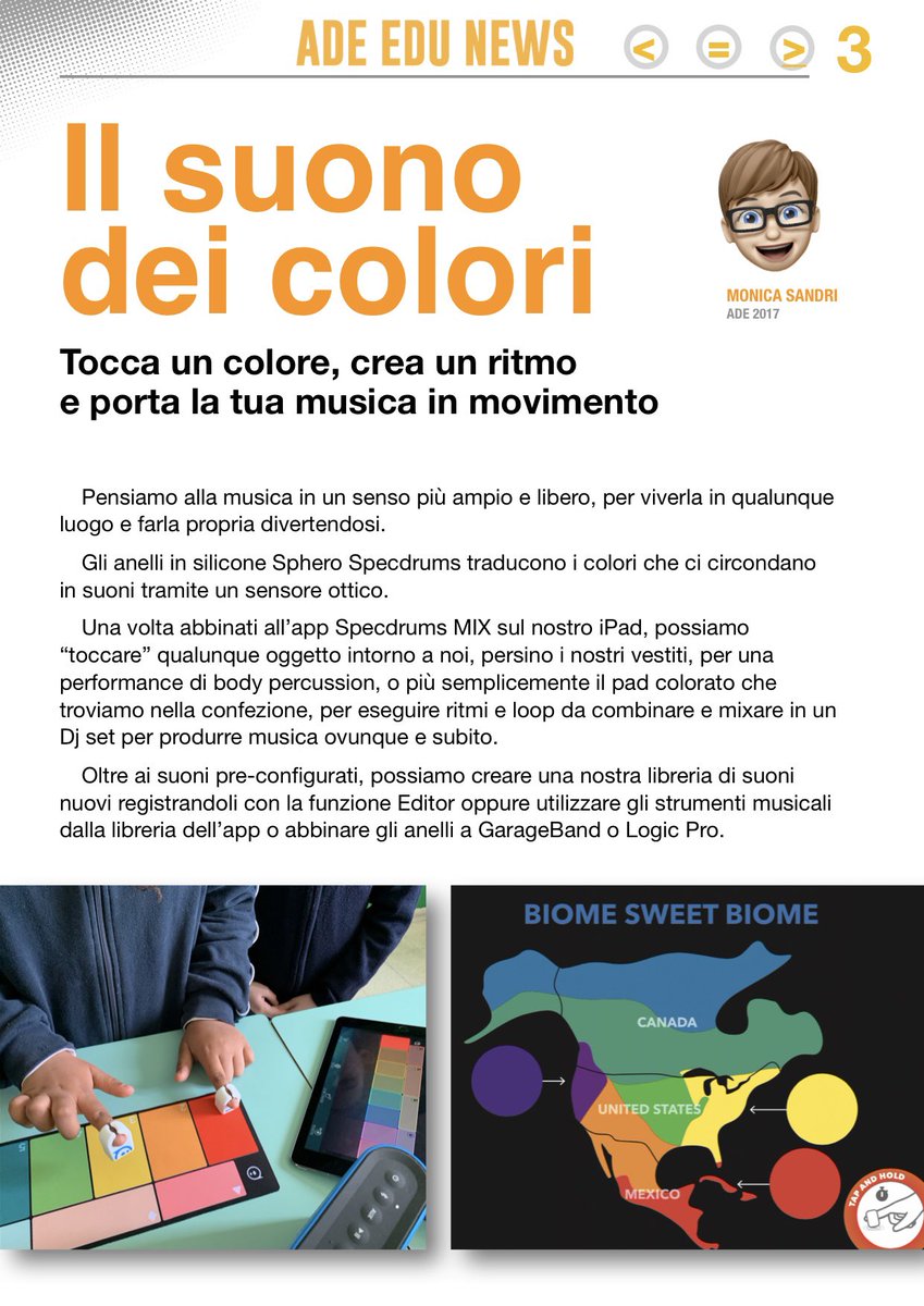 19sessantotto's tweet image. In the new issue of the Italian ADE newsletter dedicated entirely to Music there is an article by me on @Sphero #Specdrums @SpheroEdu 

books.apple.com/us/book/ade-ed…