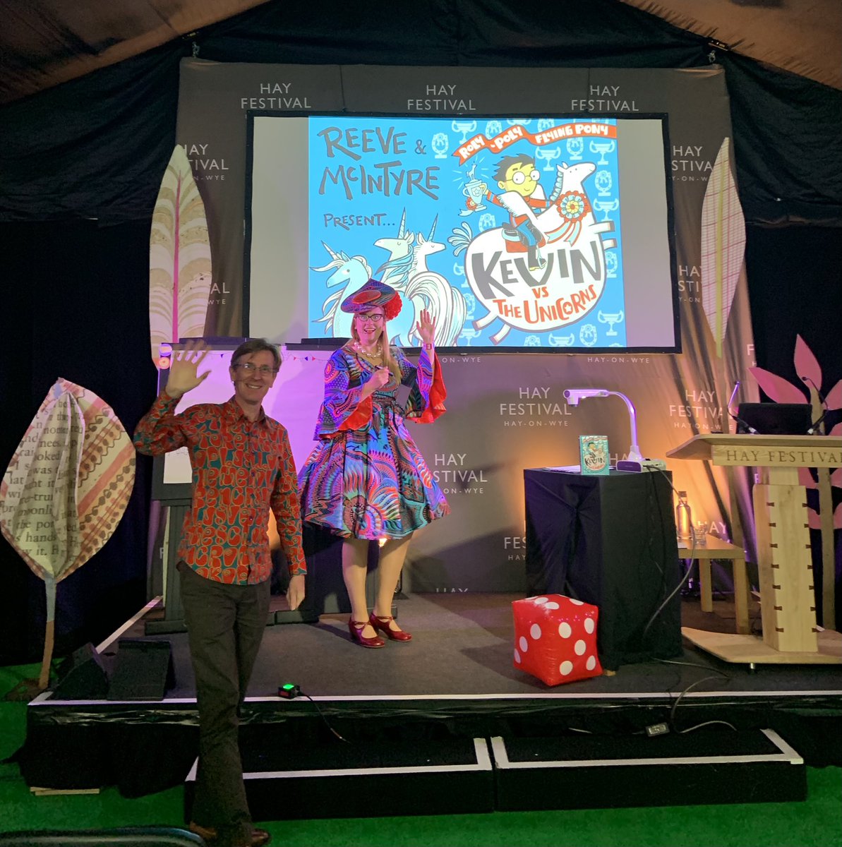 LizScottPR's tweet photo. The stage is set! @philipreeve1 @jabberworks #LegendofKevin @hayfestival https://t.co/s12CL9maP3