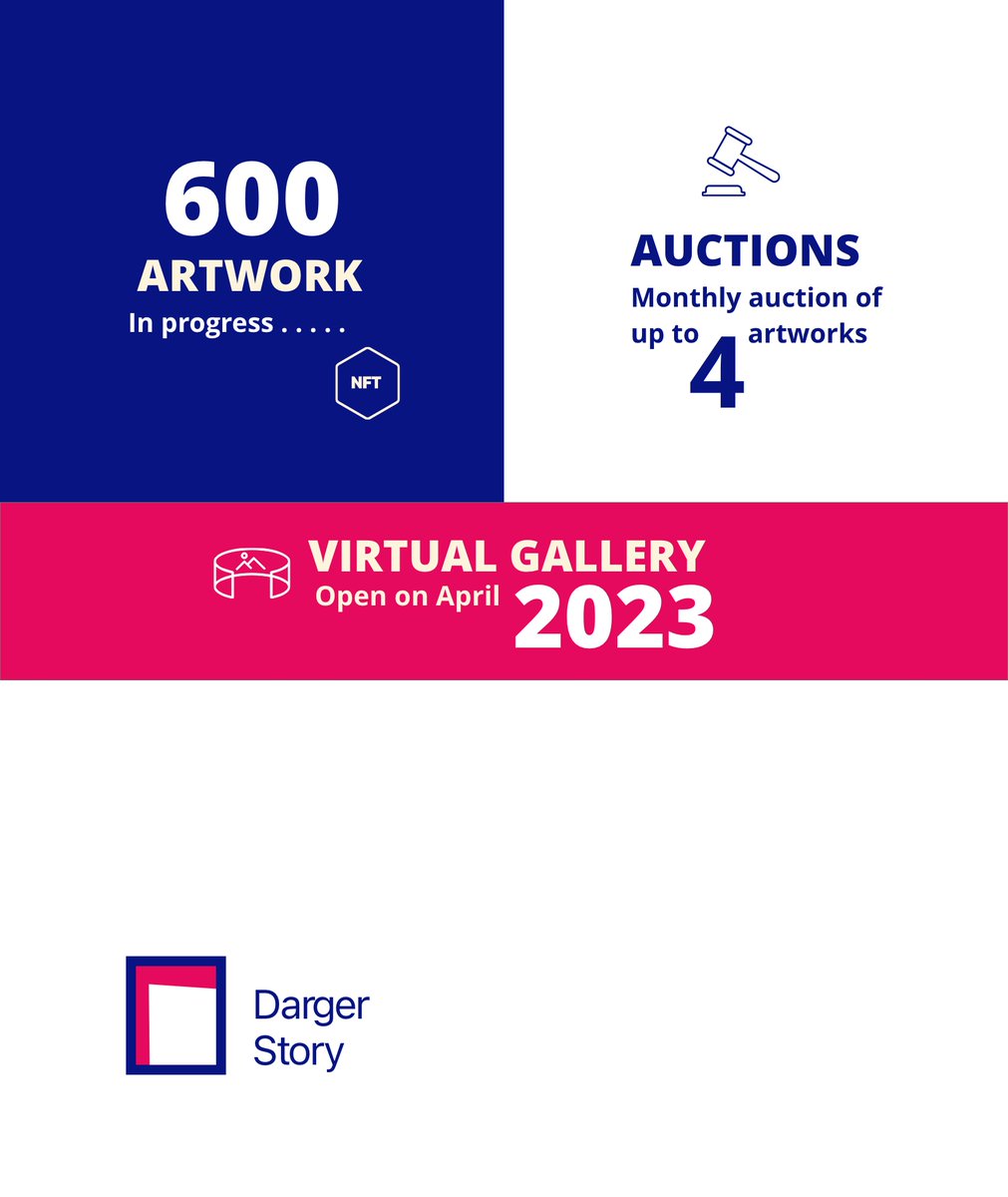 DargerStory's tweet photo. ➡️ Website ➡️ https://t.co/PHkJRlfrs6

➡️ Discord ➡️  https://t.co/wlTCv8F2Gb

#NFT #NFTs #NFTCommunity #newProject #virtualgallery #Art #ArtistOnTwitter #JoinUs #digitalart 
#follow #artwork #auctions #Discord  #dargerstory https://t.co/HzyA2k8x3l