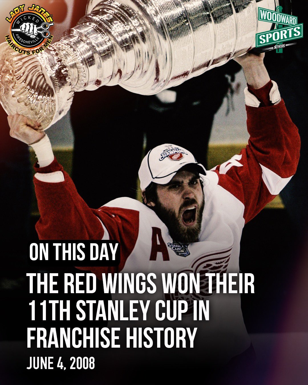 Woodward Sports Network on X: OTD: The Stanley Cup was back in Hockeytown!  #LGRW #StanleyCup  / X