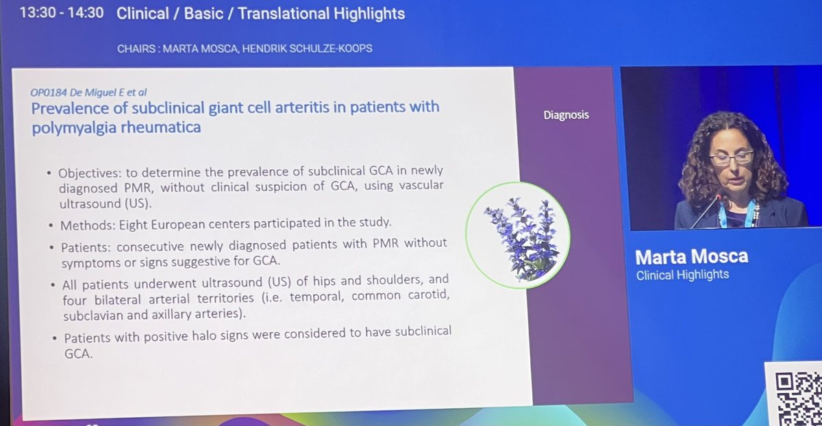 Prevalence of subclinical GCA in newly diagnosed PMR #EULAR22