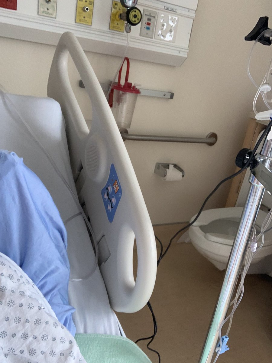 This is AB Hospitals right now. I am in a 4 person mixed gender room with toilet in the corner and a curtain that doesn’t provide any privacy. It’s a GI ward. The ward where input and output (and privacy) should matter.  #shame #abhealth #abpoli