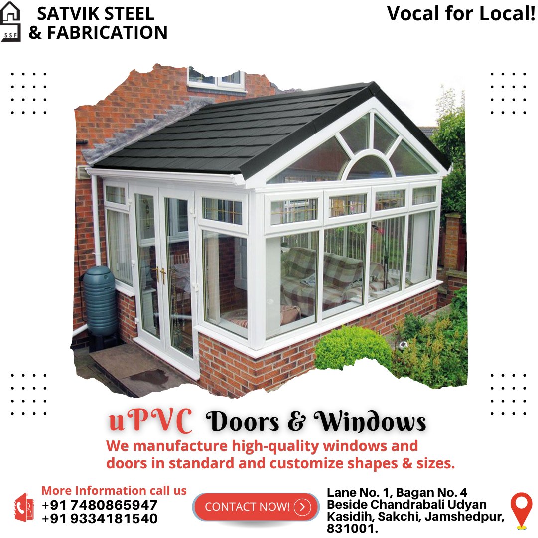SatvikSteel's tweet photo. We're offering all kinds of excellent quality UPVC doors &amp; Windows manufacturing Services.

Call us now!
WhatsApp and Contact us: +91 8877052555

#upvc #upvcwindowsanddoors #outdoorslife #satviksteel #Fabrication #soundproofwindows https://t.co/xH9QbzUvTI