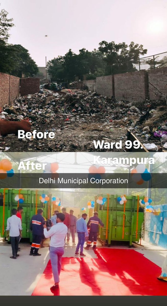 Four Fixed Compactor Transfer Station machines installed in Karol Bagh Zone for the first time. This will help in closure of 15 Dhalaos. School students taught about solid waste management. #MCDCares #AzadiKaAmritMAhotsav #WorldEnvironmentDay @AshwaniKumar_92 @GyaneshBharti1