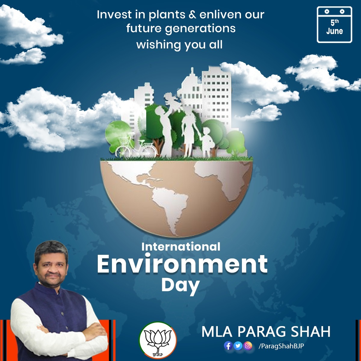 ParagShahBJP's tweet photo. Invest in plants & enliven our future generations. wishing you all International Environment Day
#EnvironmentDay #WorldEnvironmentDay2022 #GoGreen #savetheplane https://t.co/xjTEp77GUE