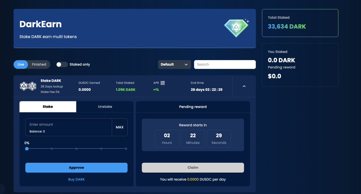 DarkCryptoFi's tweet photo. DarkEarn Launch A New Pool To Earn $DUSDC
 
✅ Stake $DARK No Deposit Fees! 😍
✅ Earn $DUSDC
✅ With High APR

📅Start Date: Jun. 4th ( 15:00 pm UTC)

⬇️ Stake here
https://t.co/RYDoRBaObD

#DarkCrypto #Cronos #CRO https://t.co/3dShvTymsb