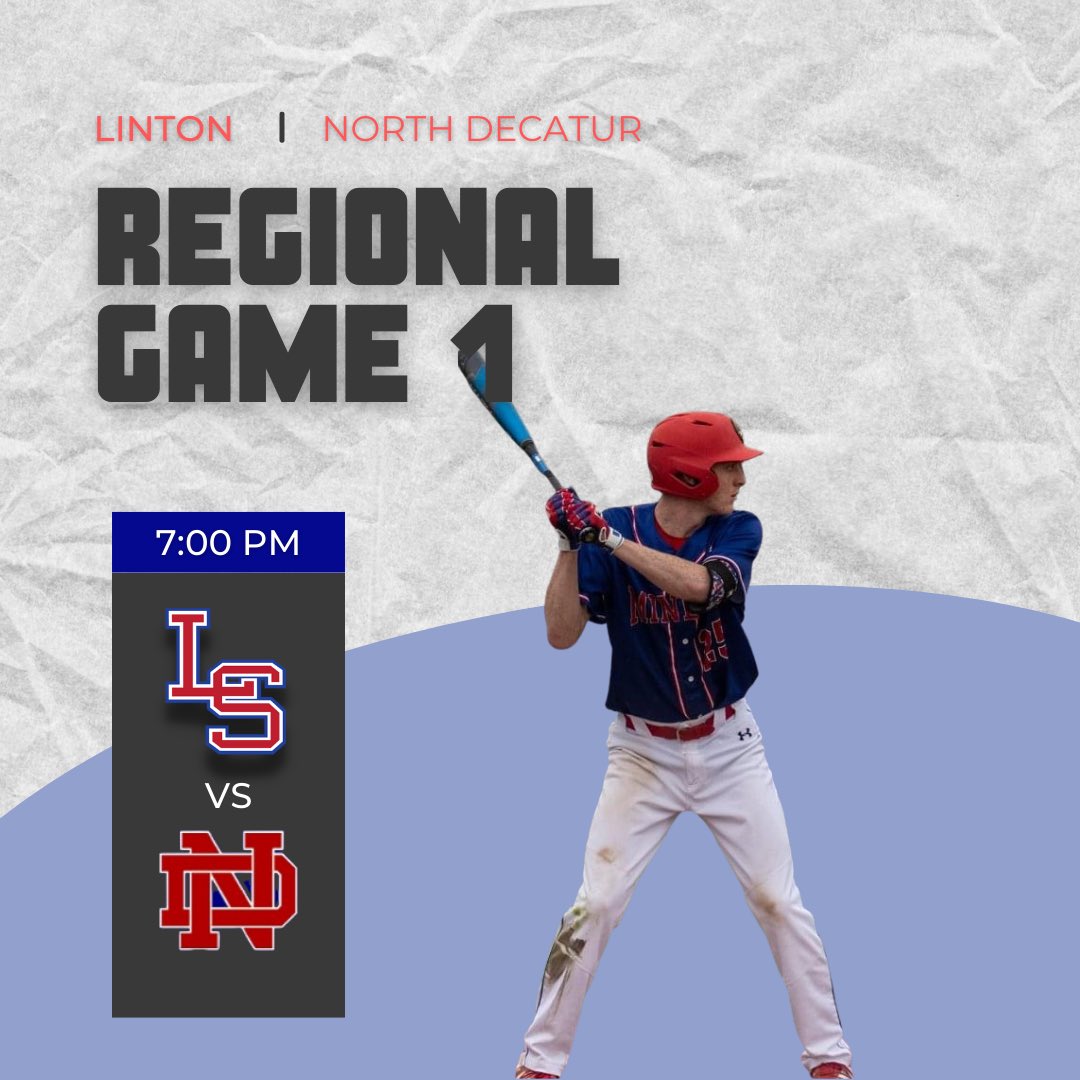 LintonBaseball's tweet photo. 🚨REGIONAL “Sweet 16” GAME DAY
🆚 North Decatur
⏰ 10:00 CST (11:00 EST)
📍 Evansville, Indiana
🏟 Bosse Field
The Miners have some unfinished business: 1 game at a time 🙌🏻 #BartStrong #MinerPride #SurviveAndAdvance https://t.co/UN4Lcpx4Oq