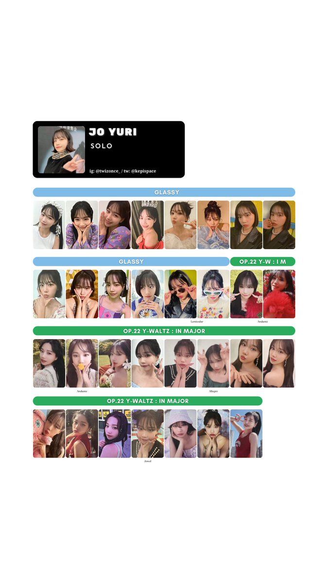 JO YURI ➝ SOLO photocard template / wishlist 조유리 포카 includes