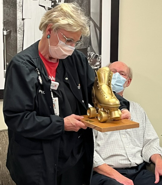 FollowMercy's tweet photo. Many at #MercySTL know Anne Kerwin's catch phrase, “I’ve got my skates on, let’s go!” She recently celebrated 50 years with Mercy and was honored with a golden skate and reception.

See what she says are the most significant events in her career: https://t.co/8yCFTnUCT9 https://t.co/QBsBMkGMUo