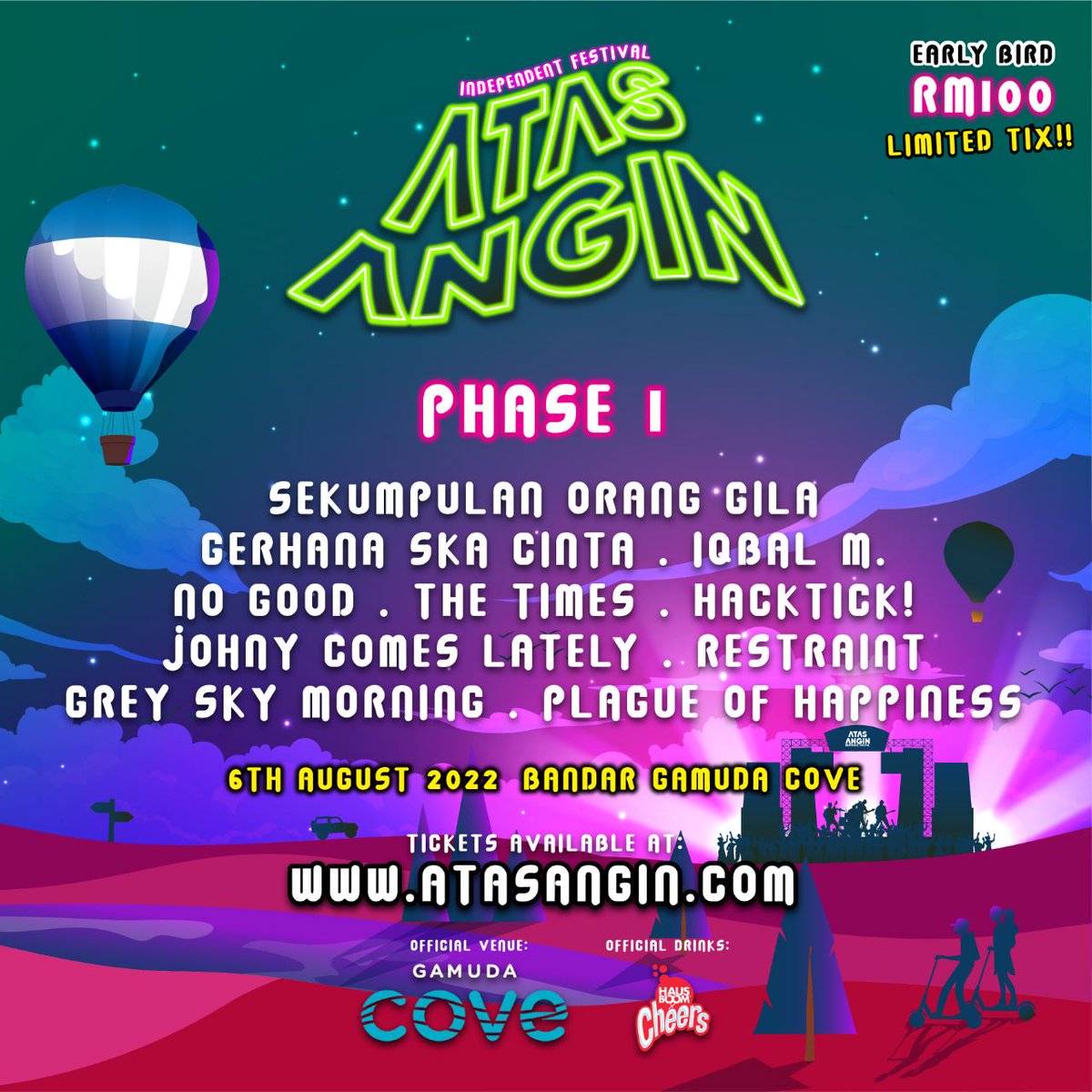 _atasangin's tweet photo. MARK YOUR DATE AND PREPARE YOURSELF!

The first ever Independent Festival by Atas Angin coming to you this 6th August 2022! With non stop performance from morning till late night, we present to you the bands that will not give you the time to sit, eat &amp; drink! https://t.co/0DYywmCCXp