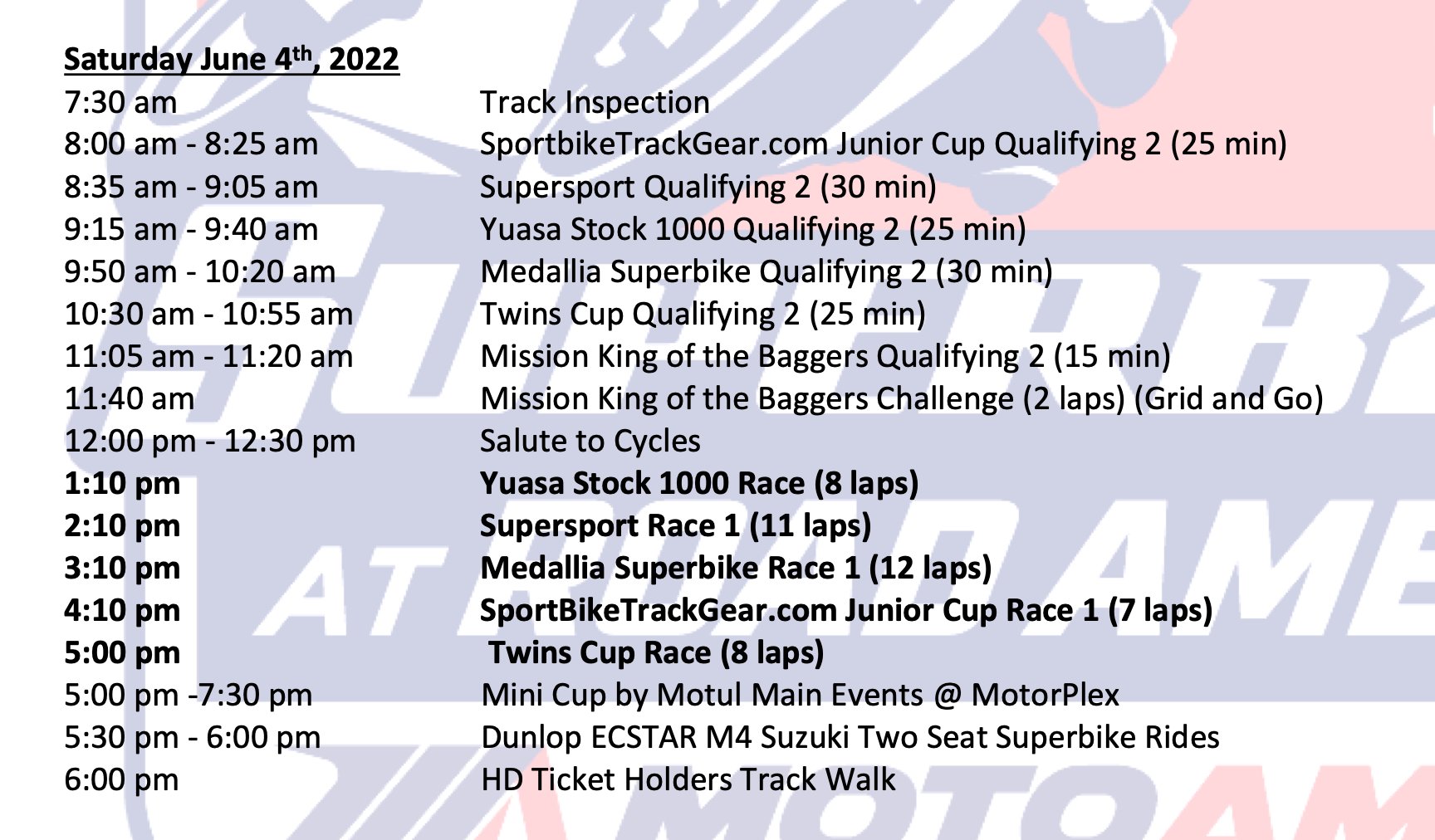 MotoAmerica on Twitter: "Good morning and welcome to day two of ...