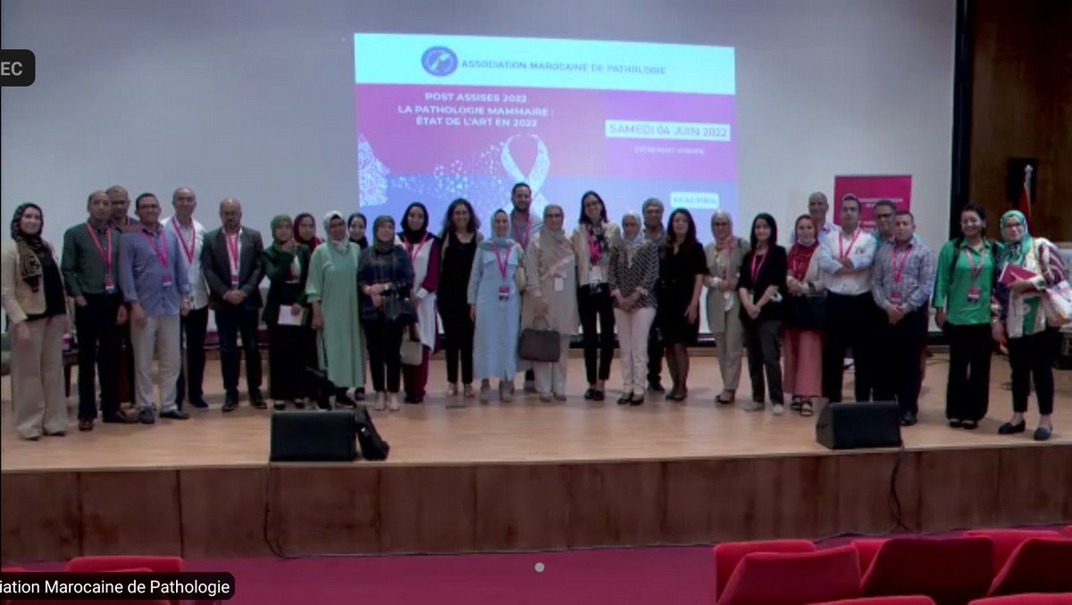 Drmerm's tweet photo. Un grand merci à toute l'équipe de l'association marocaine de pathologie pour cette journée très enrichissante.
 "Post Assises de Pathologie2022" 
 "Breast Pathology : State of Art".
@i_boujida @AMPPathology @BasmaKhannoussi https://t.co/2htdmAPSE2