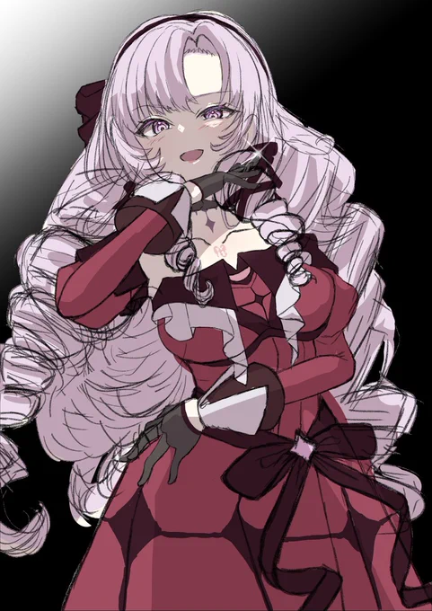 色ラフまでのwipですわ～!近日中には完成予定ですわ～!#サロメ百万展 