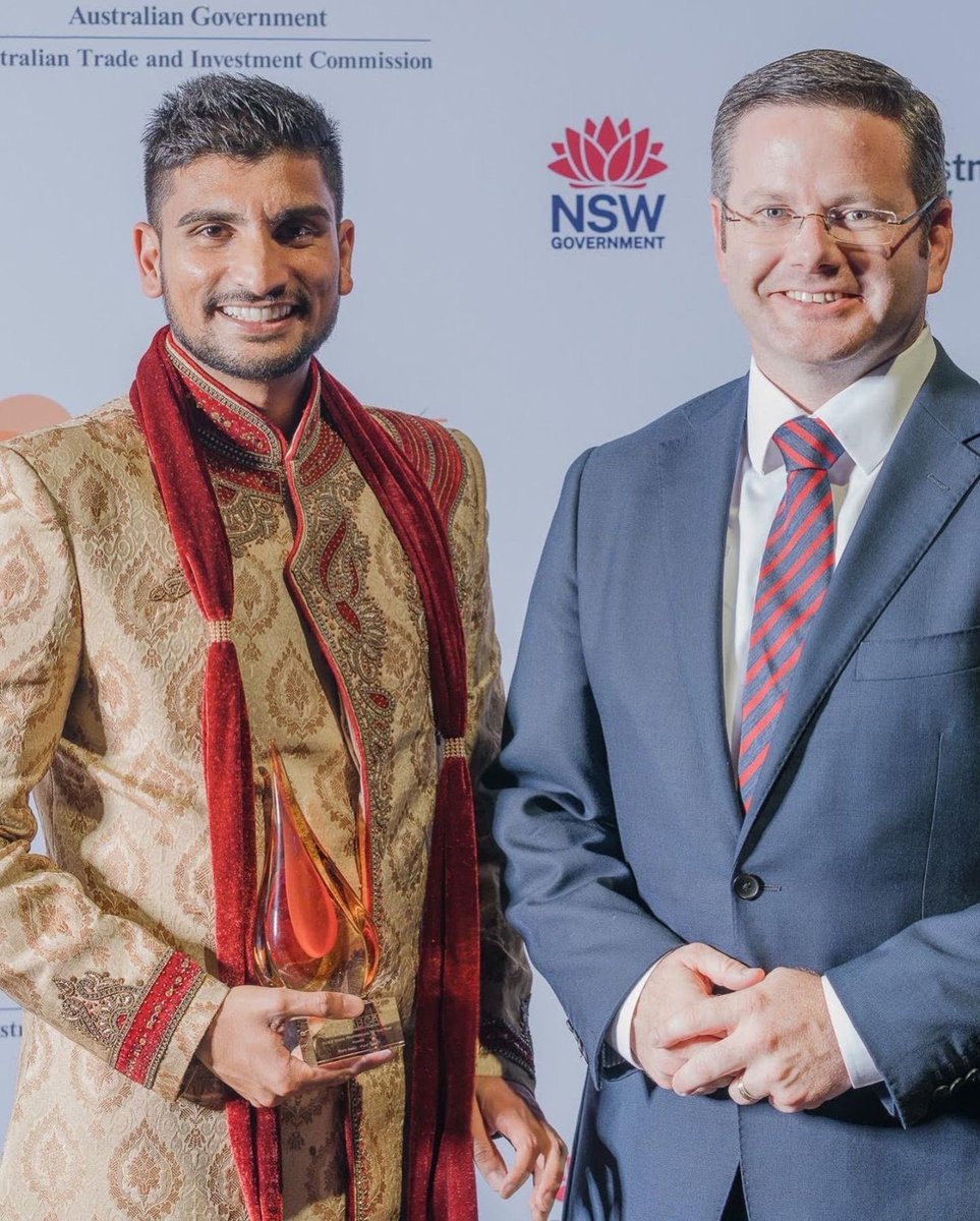 Congratulations to Rishi Kher for building a successful biz in 🇦🇺: his 'Holy Sanity' is transforming #ayurveda ingredients into organic health &amp; wellbeing products to weave into our daily routines. He was recently awarded the #IABCA Young Professional of the Year 2022. #diaspora