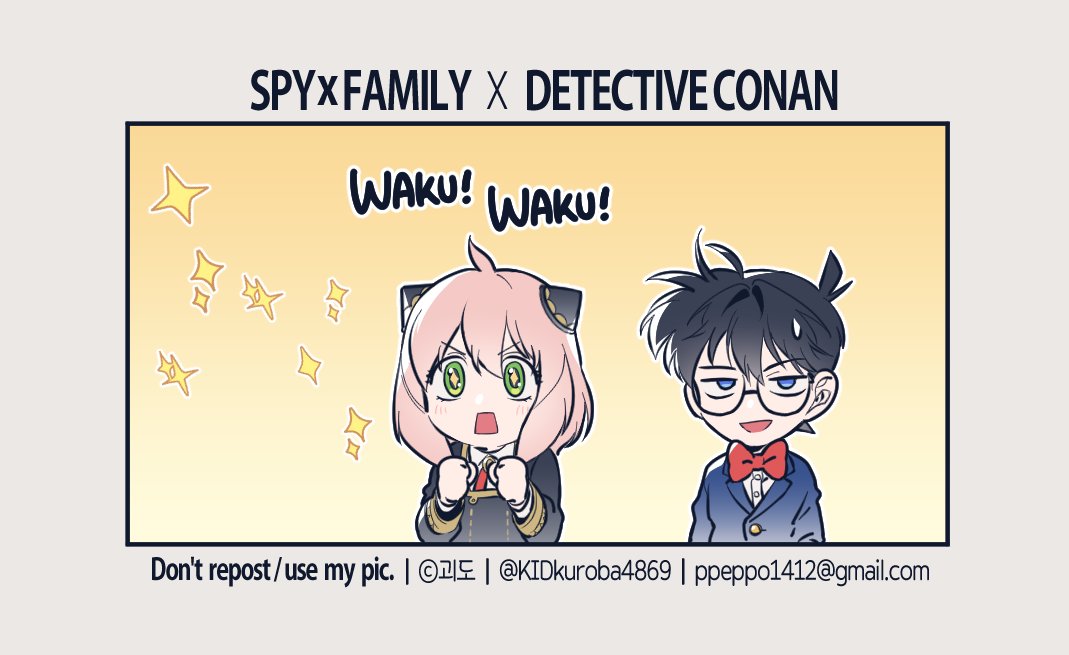 anya (spy x family) 1girl 1boy english text pink hair green eyes black hair glasses  illustration images