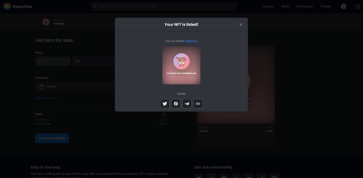 BabyEnts's tweet photo. The new price is 0.01 ETH
Check out my NFT listing on OpenSea! https://t.co/KdpvDvdqPU
 via @opensea 
#nftcollectors https://t.co/P5xbyCgiwA