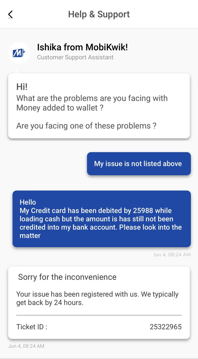 DrGhosh_11's tweet photo. @MobiKwikSWAT my CC has been debited while loading cash but account NOT CREDITED.Ticket id 25322965 solve the problem asap https://t.co/bzq7jXEUhw