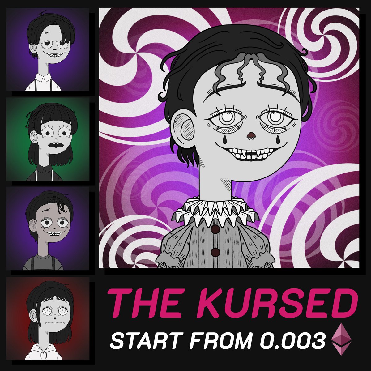 ❤️‍🔥!! New Drop !! Candy man set available now❤️‍🔥
🎟Start from 0.003 ETH
🍬rare = 1/1 
🍬common = random
⛵️opensea.io/TheKursed
#NFT #NFTCommuntiy #NFTThaicommunity #NFTTHAILAND #NFTnewdrop #nftpromo