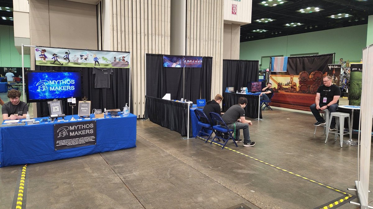 MadGoblinGaming's tweet photo. The calm before the storm in the VR booth at @IndyPopCon this morning! With our friends @MythosMakers @Arcaxer1 and @plowdigital
Come adventure with us Indy!
#popcon2022
#tabletopwarriorsVR https://t.co/52JV97ZjKl