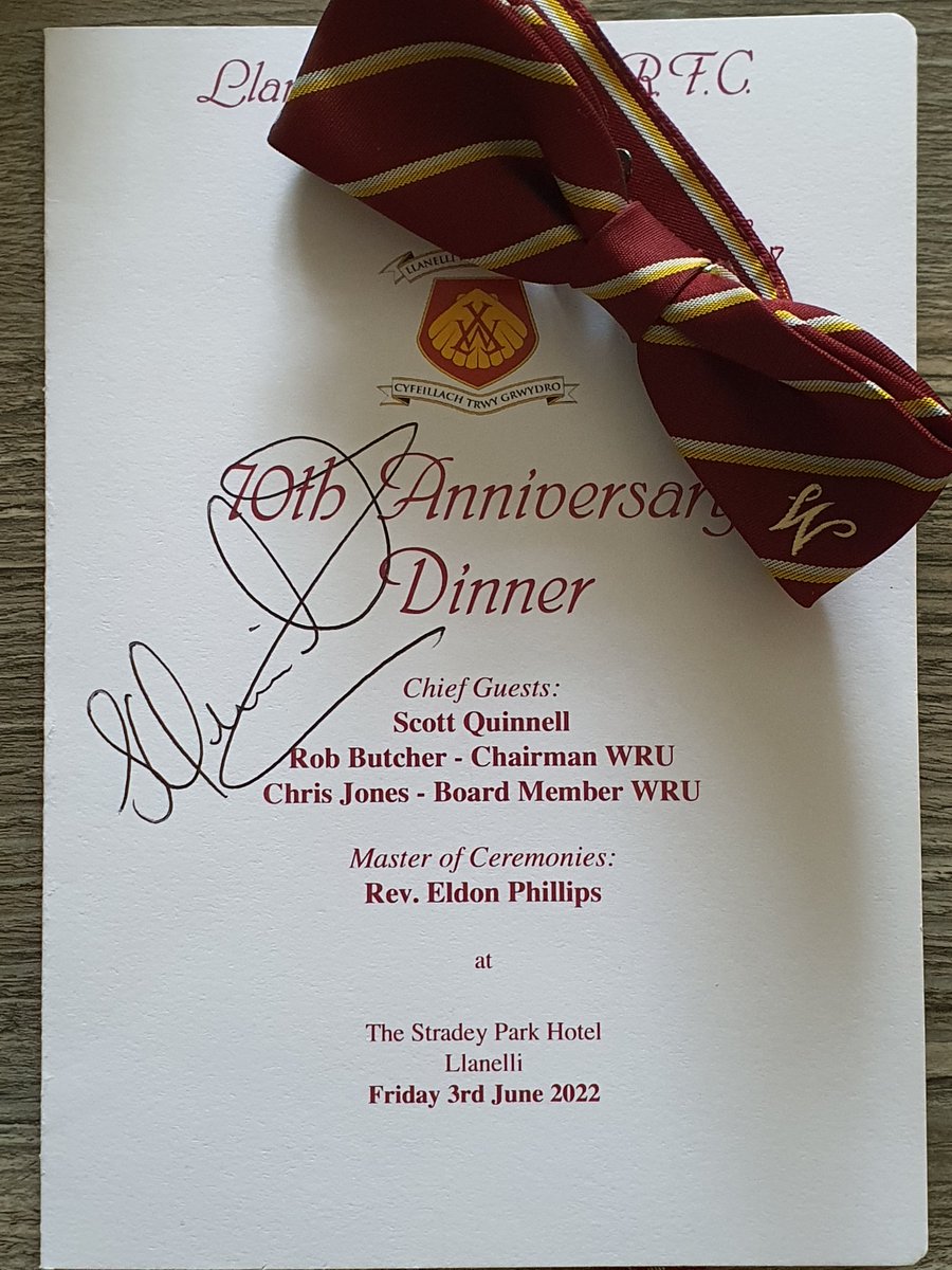 An excellent evening to celebrate our 70th anniversary with guest speaker 
<a href="/ScottQuinnell/">Scott Quinnell</a> on top form

Thanks to all who attended for their support and <a href="/StradeyHotel/">Stradey Park Hotel</a> for the wonderful meal.

#maroonandgold #wanderersrugby