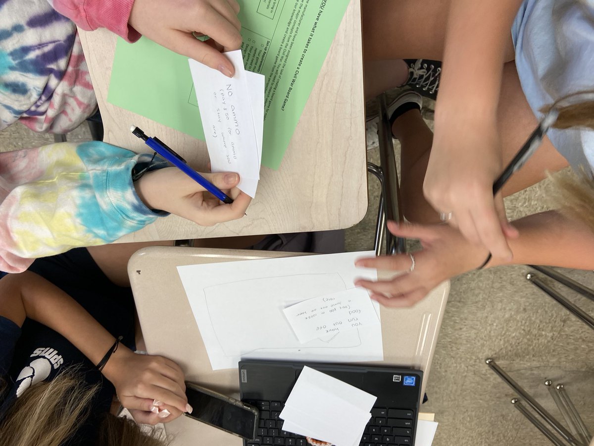 One of my favorite things of the school year. Students creating a Civil War topic based board game. Design most of this coming week and then play-testing on Friday!