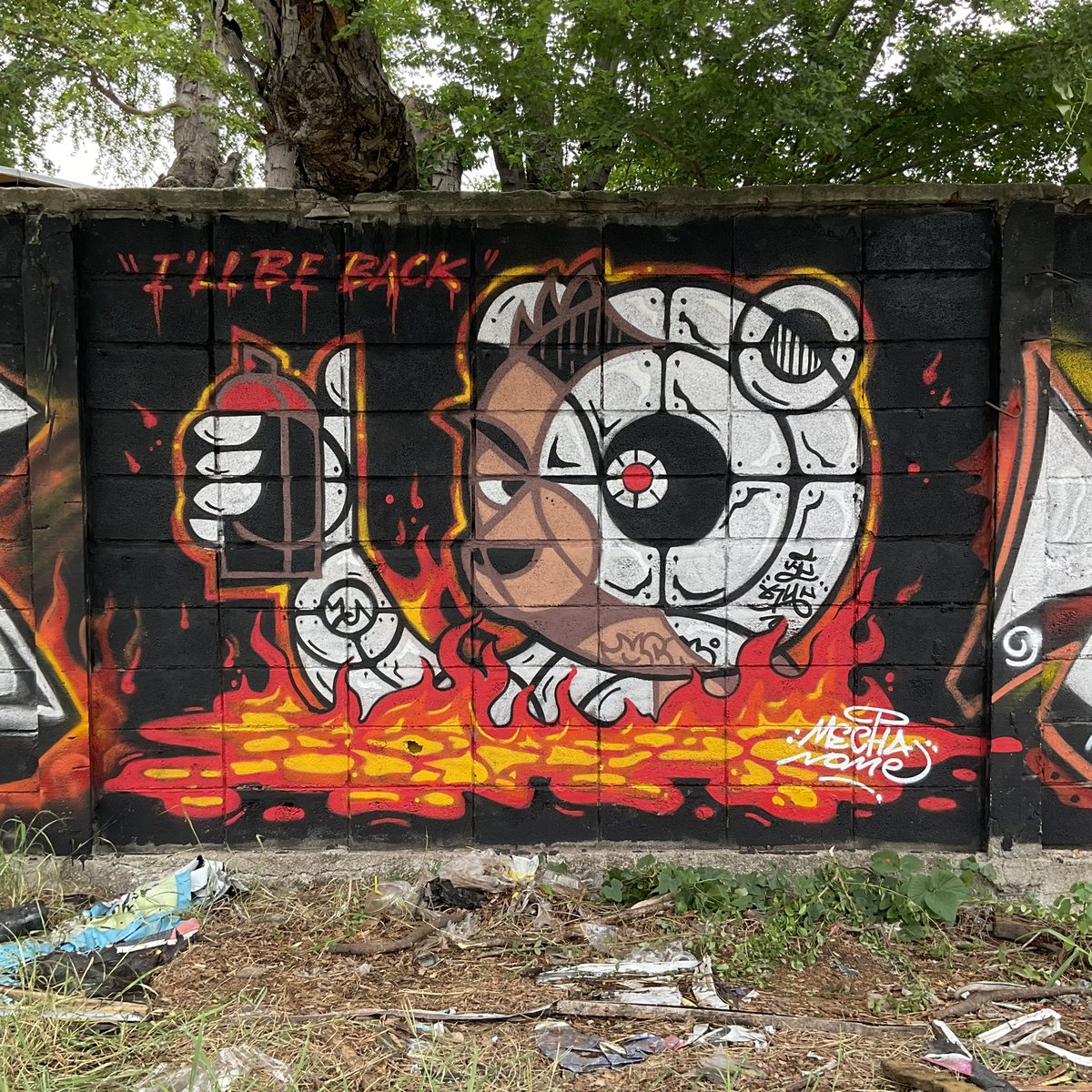 mechanome_'s tweet photo. BR-800 🐻 🦾🔥

#graffiti #thailandgraffiti #graffitiporn #streetart #graffiticharacter #spraybear #t800 #terminator #หมีชานม #mechanome https://t.co/NCJHk2cuw3