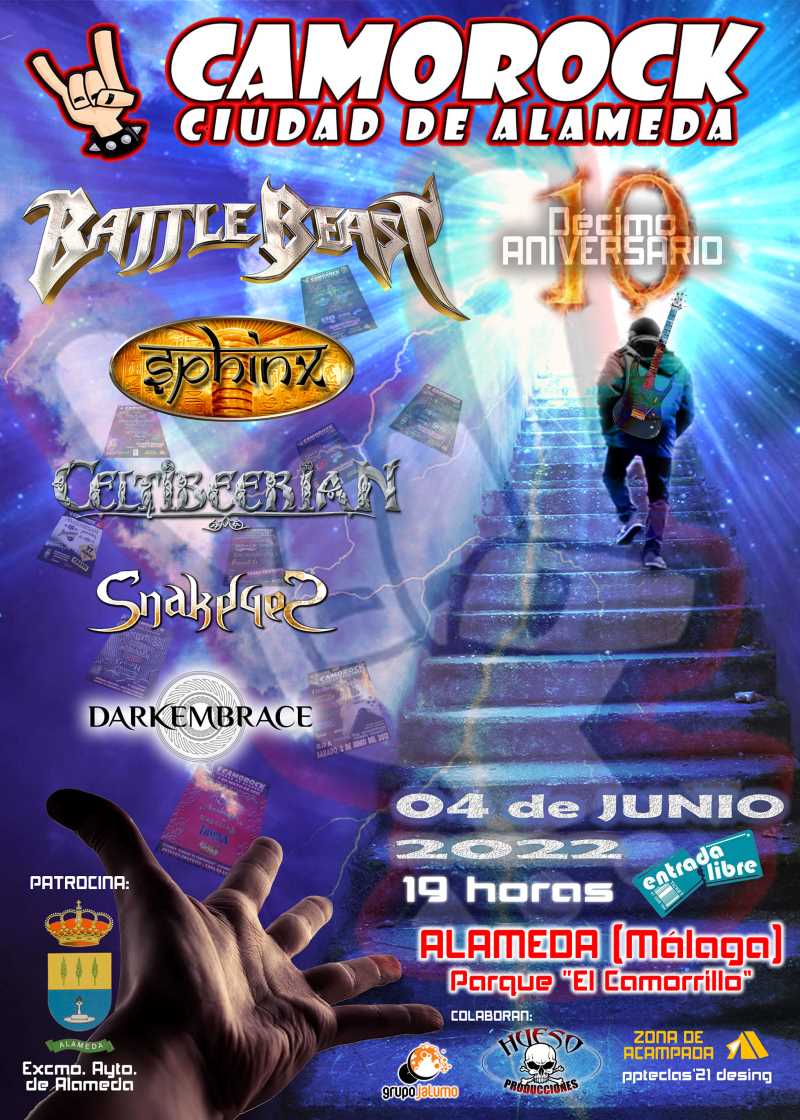Esta tarde a partir de las 19:00 h. "X Camorock" en el parque del Camorrillo en #Alameda. Entrada libre.
¡No te lo pierdas! ¡aún estás a tiempo!.
