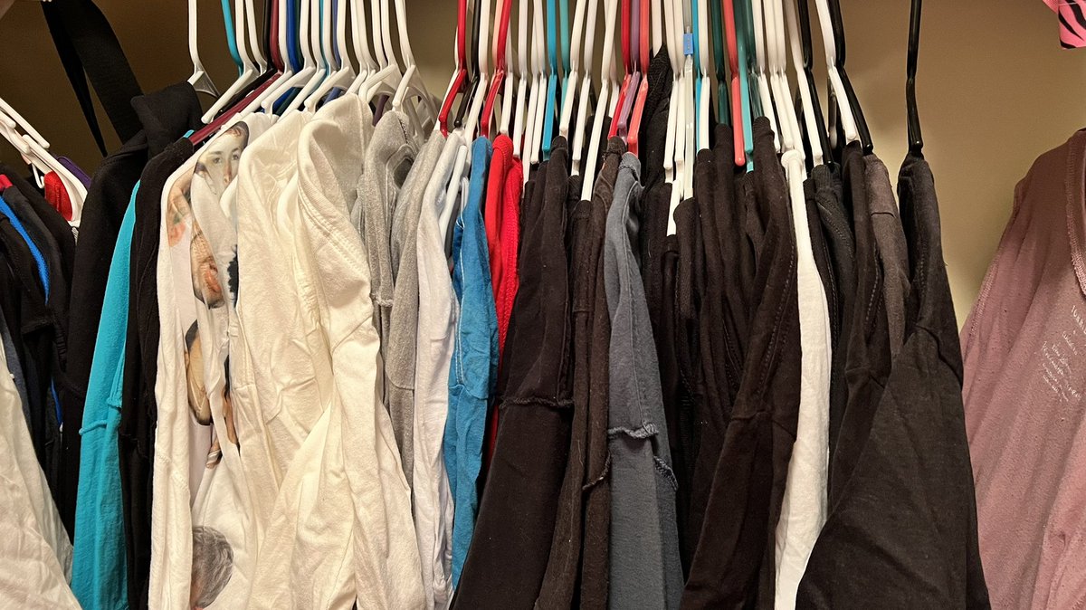 BSBFangirls's tweet photo. Organizing my closet and these are all @backstreetboys shirts and I have some in drawers. #merchproblems https://t.co/o847B6RuQM